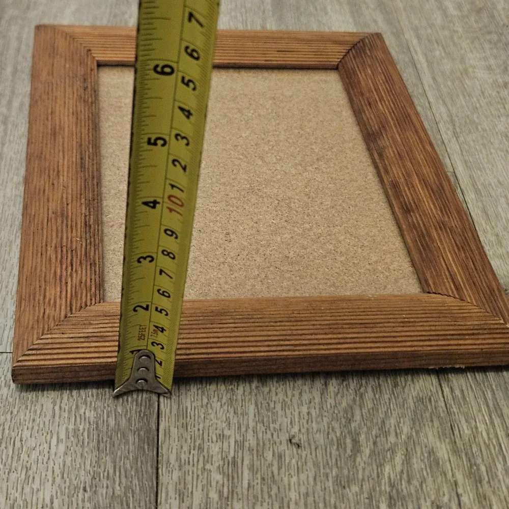 Vintage glass insert 8x5.5 wooden frame wall mount vertical or horizontal